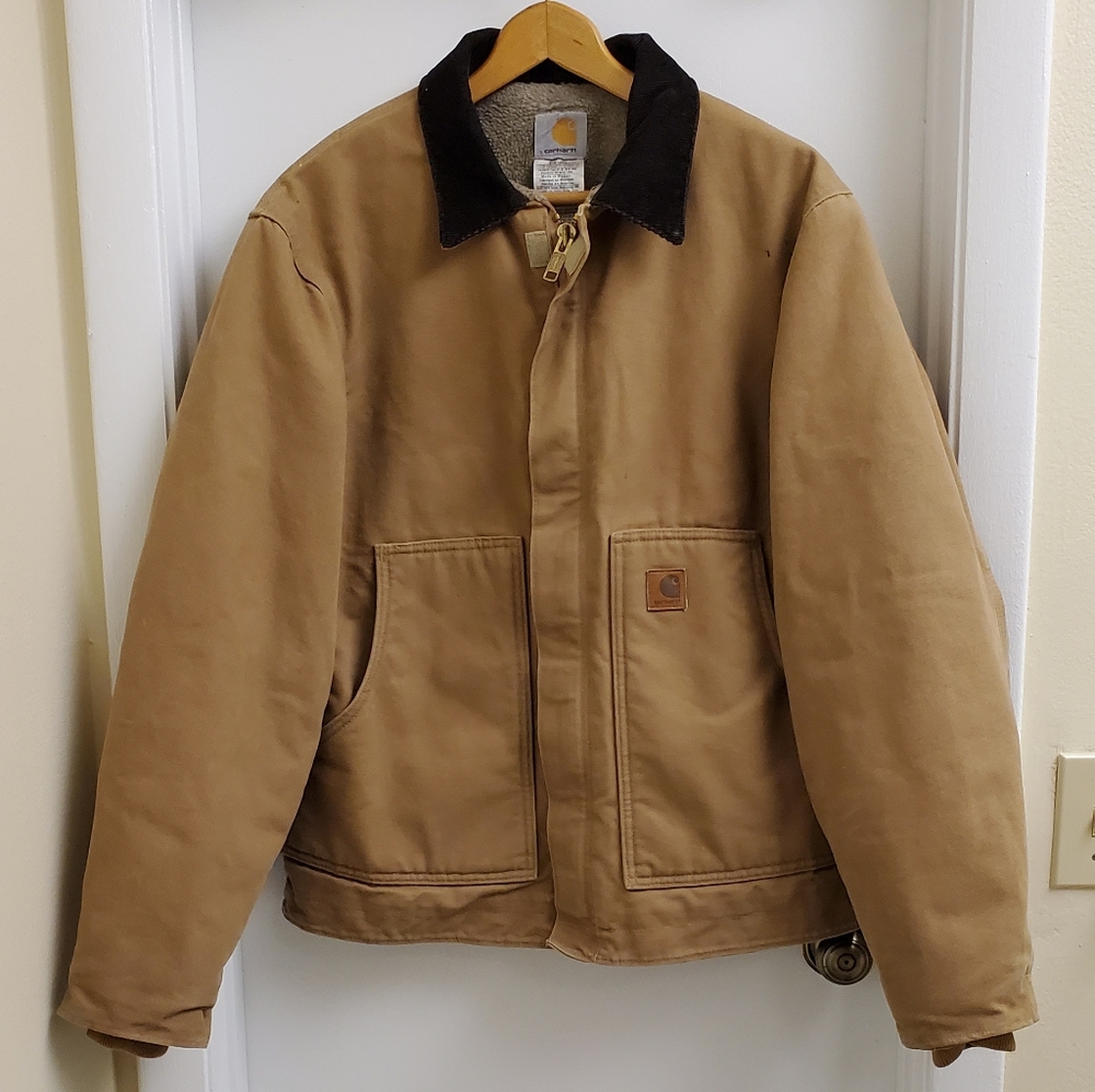 rare carhartt sherpa lined jacket size men's M - Picture 1 of 8